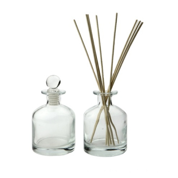 high end transparent cosmetic packaging empty reed glass diffuser bottle